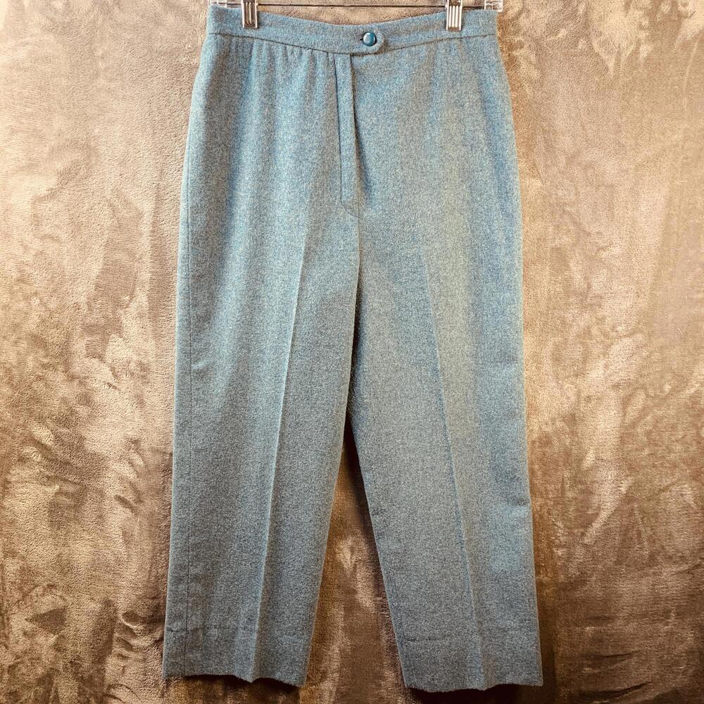 Vintage Jo Hardin Heather Teal Women's Wool Dress Pants (642)